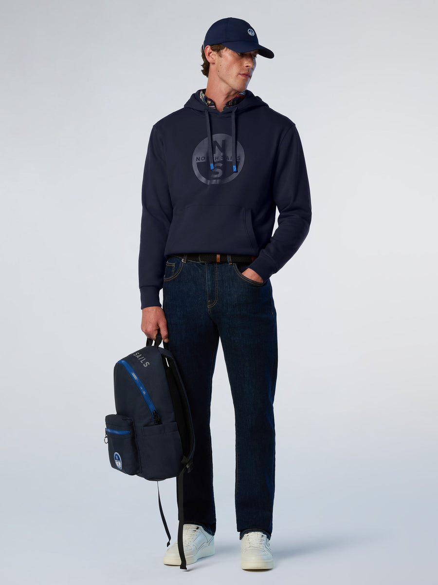 Kapüşonlu Pamuk Grafik Baskılı Erkek Sweatshirt