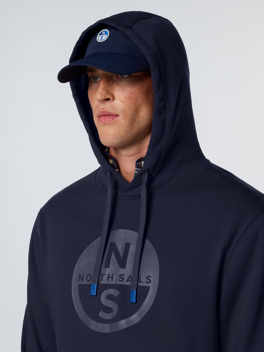 Kapüşonlu Pamuk Grafik Baskılı Erkek Sweatshirt