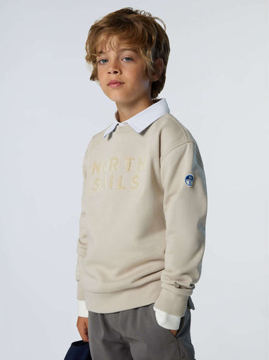 Bisiklet Yaka Baskılı Çocuk Pamuk Sweatshirt