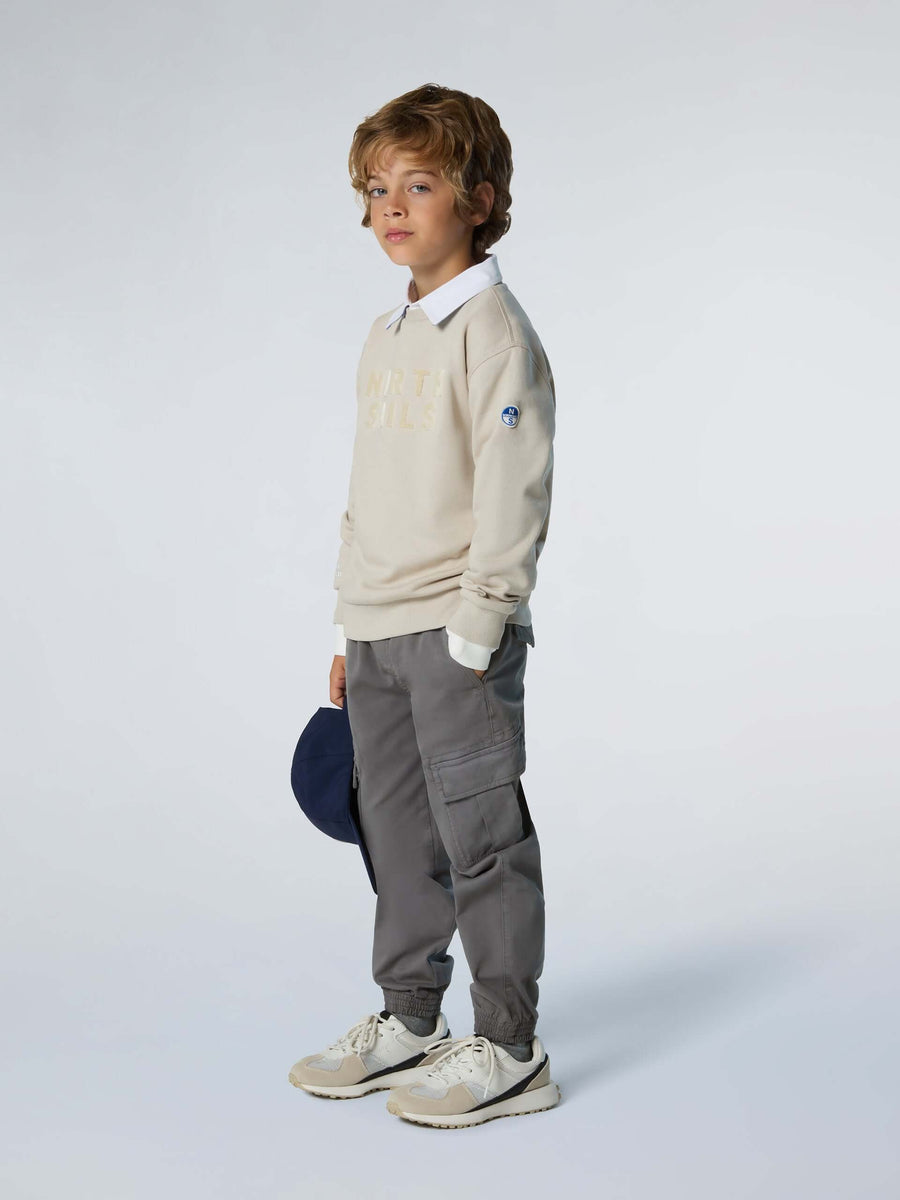 Bisiklet Yaka Baskılı Çocuk Pamuk Sweatshirt