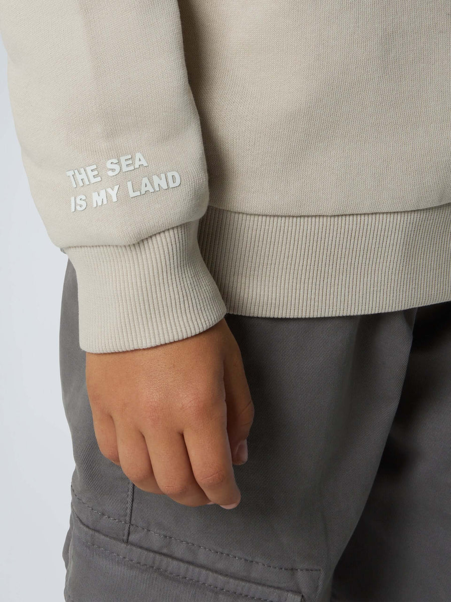 Bisiklet Yaka Baskılı Çocuk Pamuk Sweatshirt