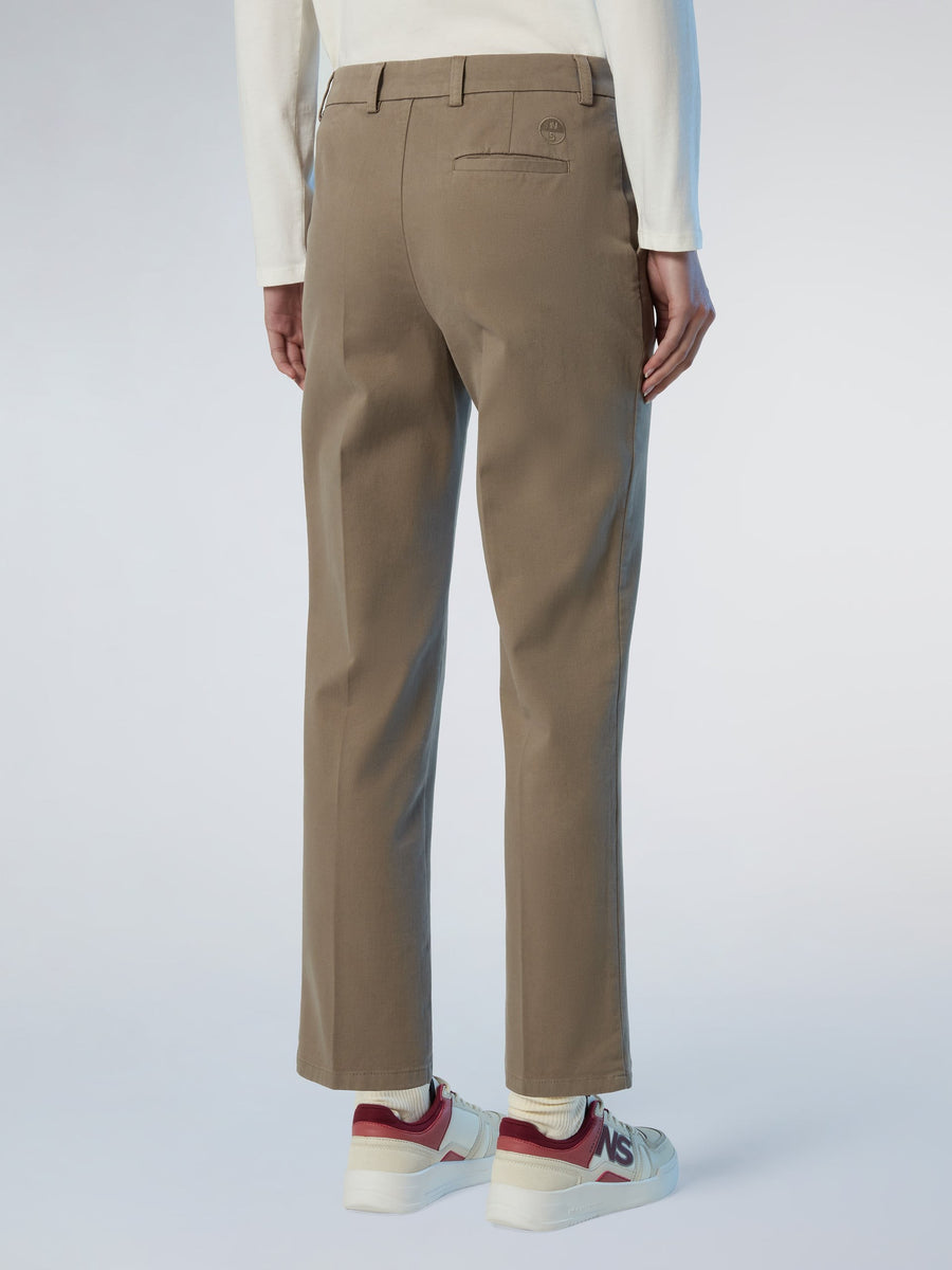 Slim Fit Düz Paça Chino Kadın Pantolon