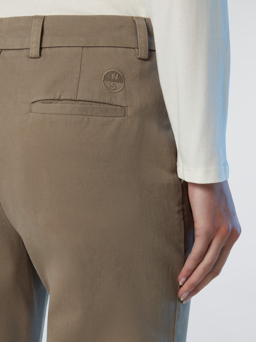 Slim Fit Düz Paça Chino Kadın Pantolon