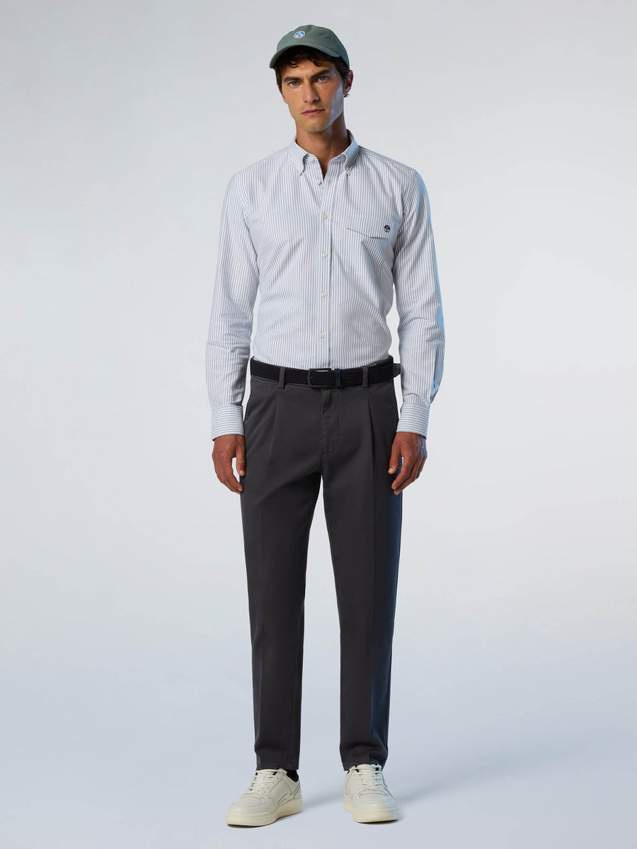 Erkek Uzun Kollu Çizgili Pamuk Gömlek