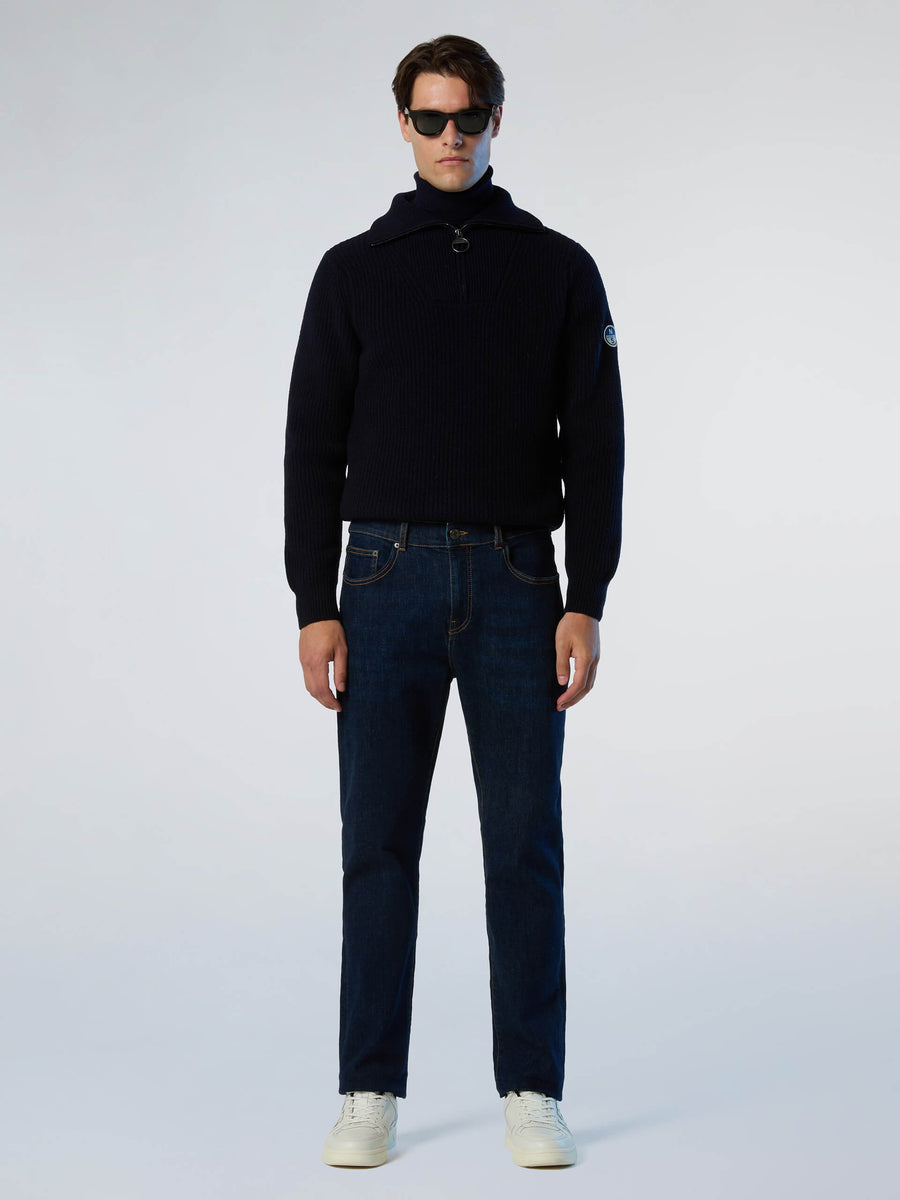 Yarım Fermuarlı Yünlü Erkek Triko Hırka 5GG