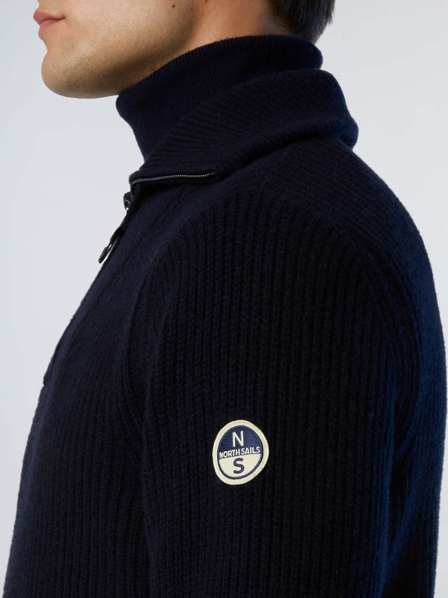 Yarım Fermuarlı Yünlü Erkek Triko Hırka 5GG