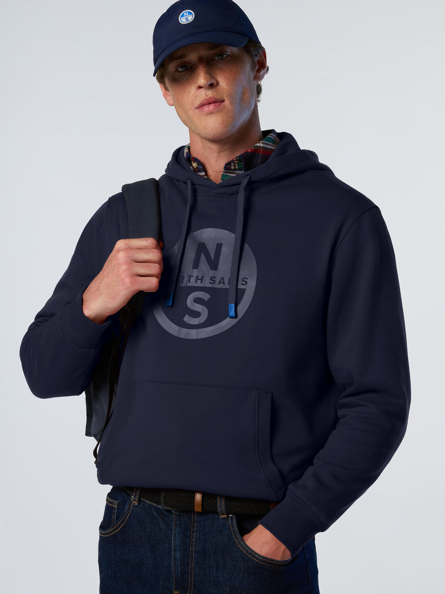 Kapüşonlu Pamuk Grafik Baskılı Erkek Sweatshirt