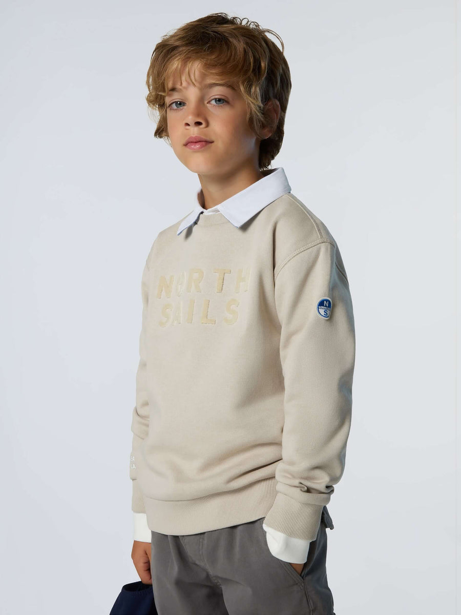 Bisiklet Yaka Baskılı Çocuk Pamuk Sweatshirt