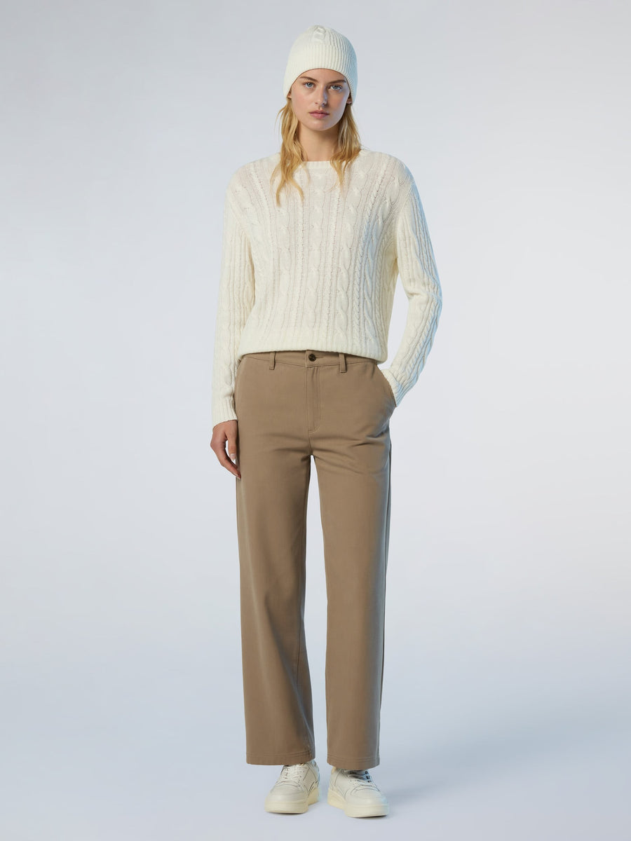 Yünlü Bisiklet Yaka Kadın Triko Örgü Kazak