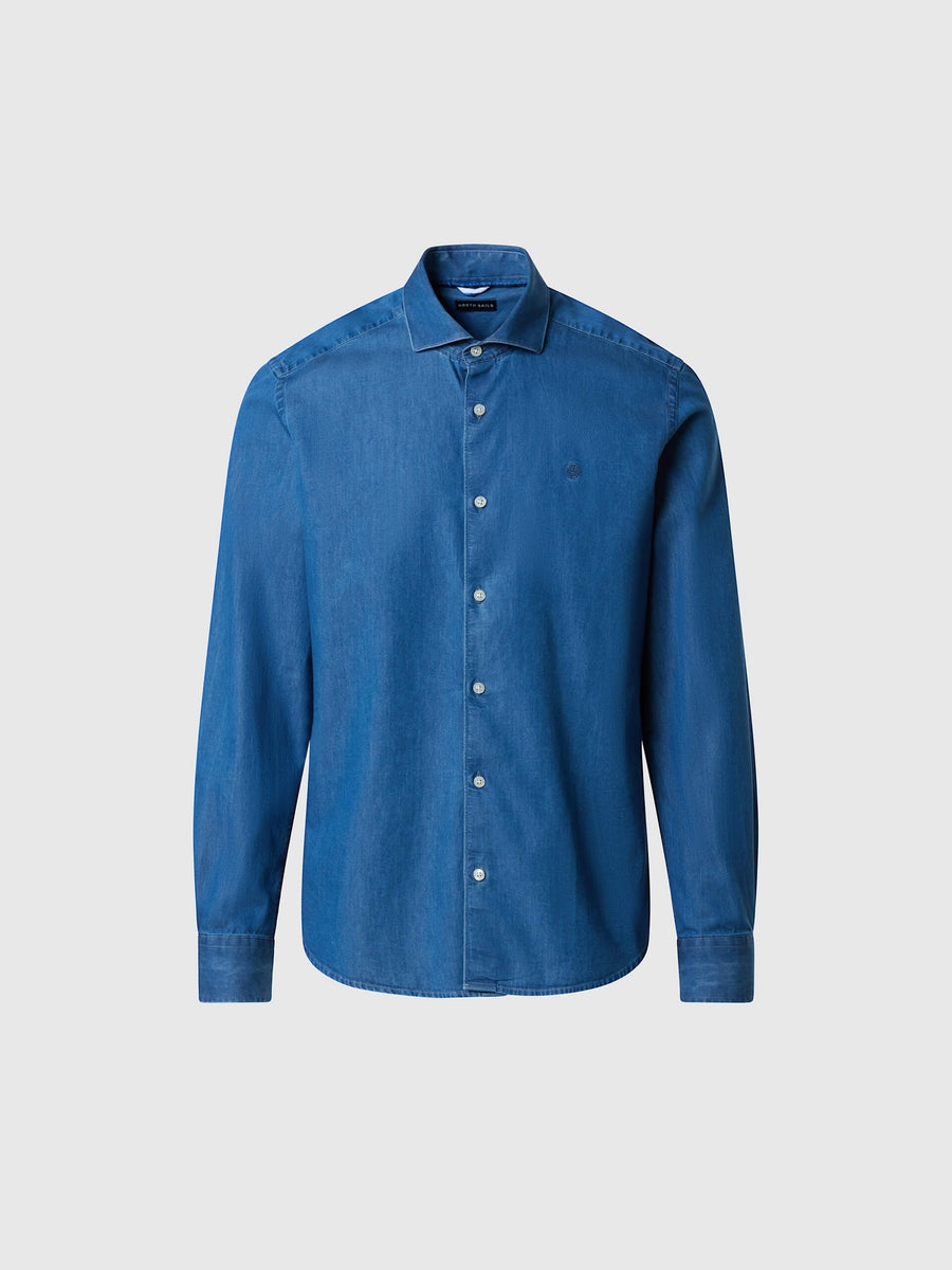 Regular Kalıp Uzun Kollu Erkek Denim Gömlek