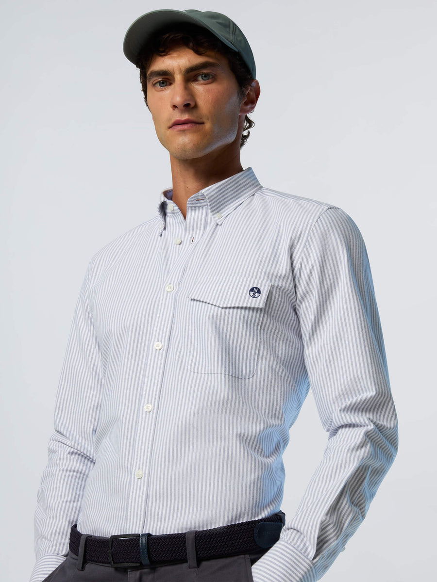 Erkek Uzun Kollu Çizgili Pamuk Gömlek