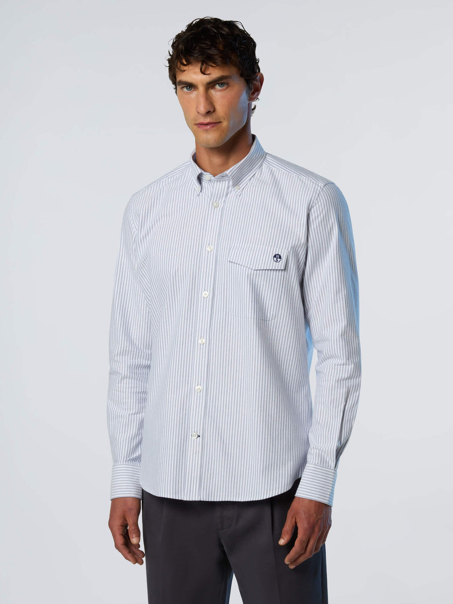 Erkek Uzun Kollu Çizgili Pamuk Gömlek