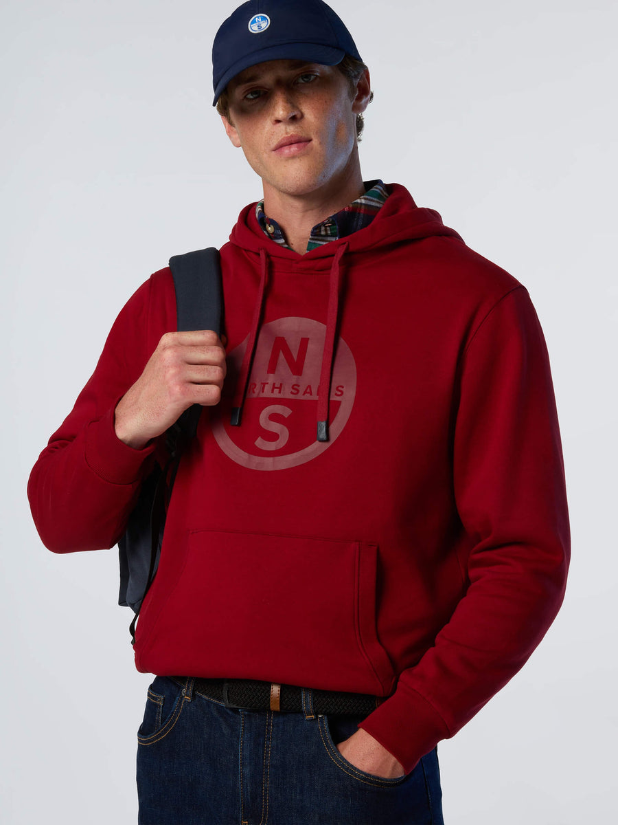 Kapüşonlu Pamuk Grafik Baskılı Erkek Sweatshirt