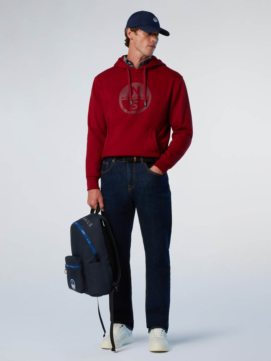 Kapüşonlu Pamuk Grafik Baskılı Erkek Sweatshirt