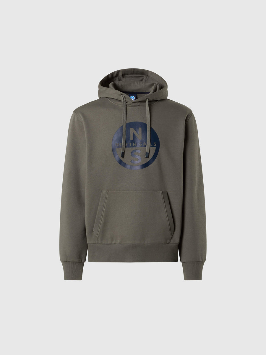 Kapüşonlu Pamuk Grafik Baskılı Erkek Sweatshirt